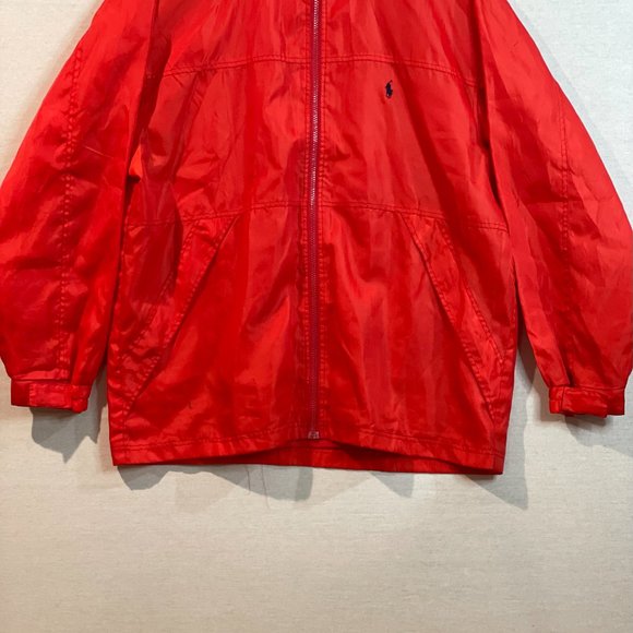 Pologround Ralph Lauren Zipper Rain Sports Jacket Luxury Brand Red Size Large - Picture 2 of 8